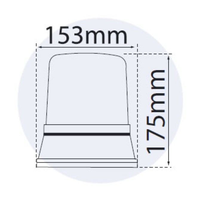Girofar rosu rotativ 12V cu prindere in 3 puncte